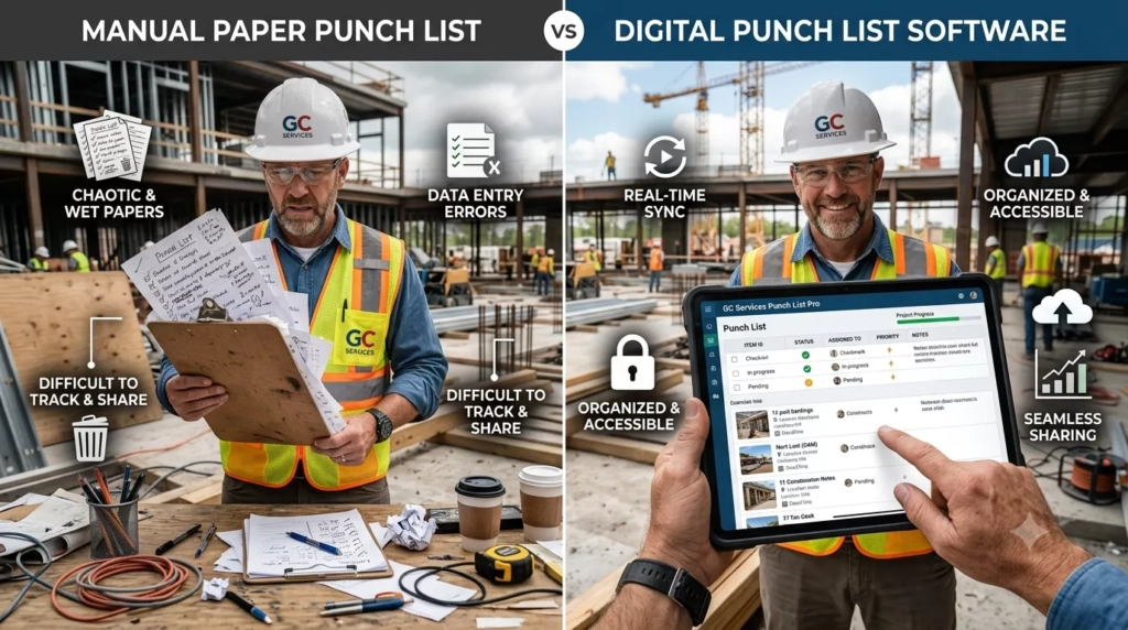 Manual paper punch list versus digital punch list software comparison
