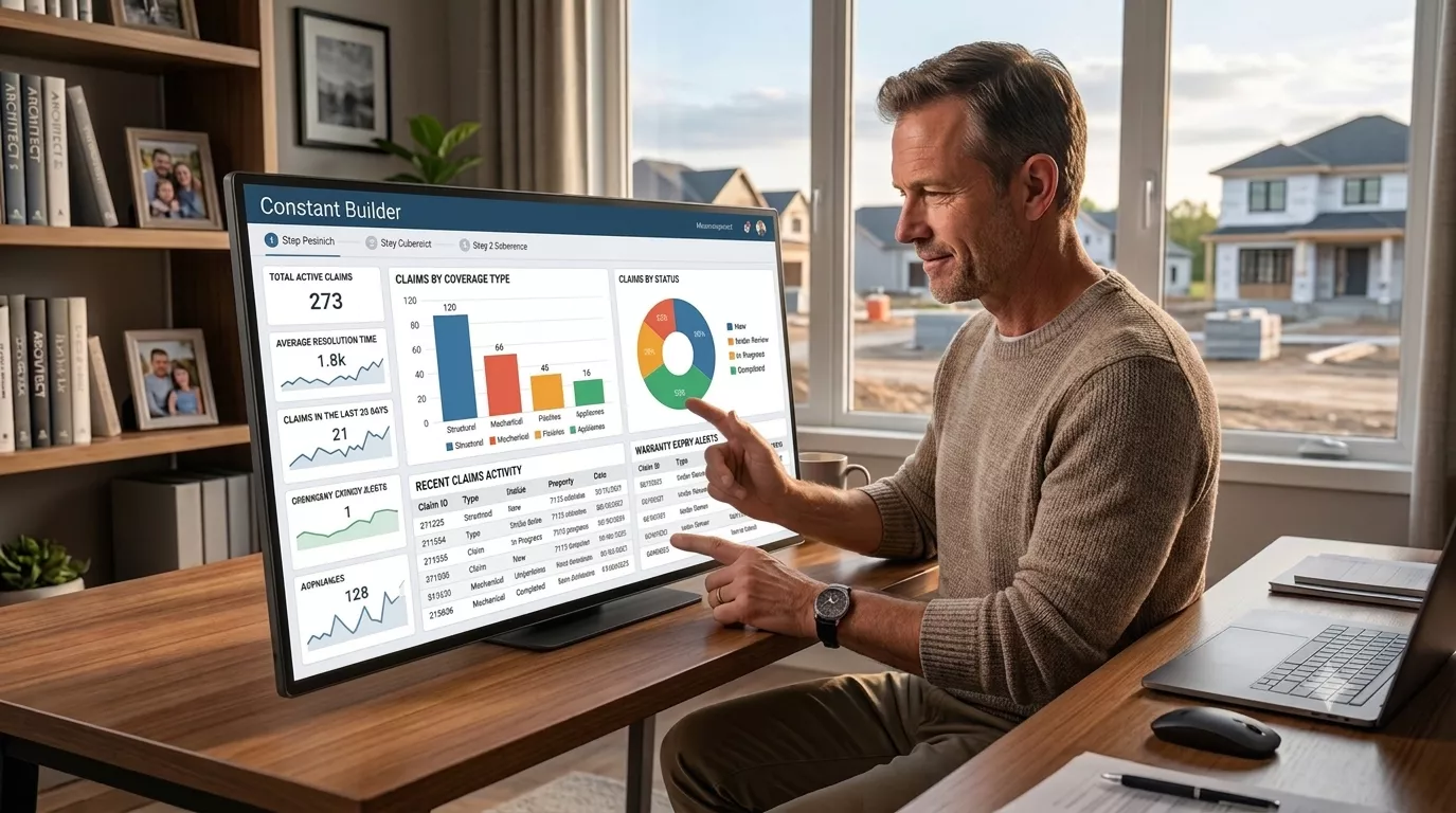 Homeowner submitting a warranty claim through a construction warranty tracking software portal